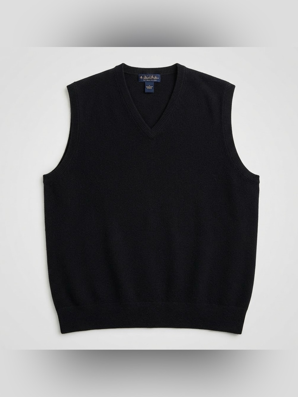 Brooks Brothers 100% Cashmere V-Neck Vest Black Size Large
